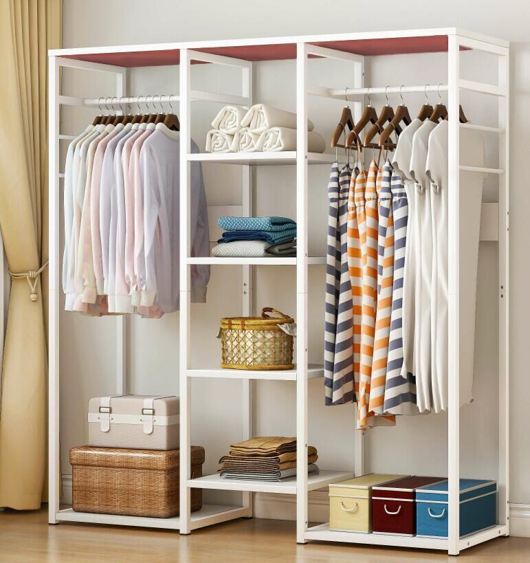 Kleiderschrank Galaxy mit Kleiderstangen und Regalen, 120 cm