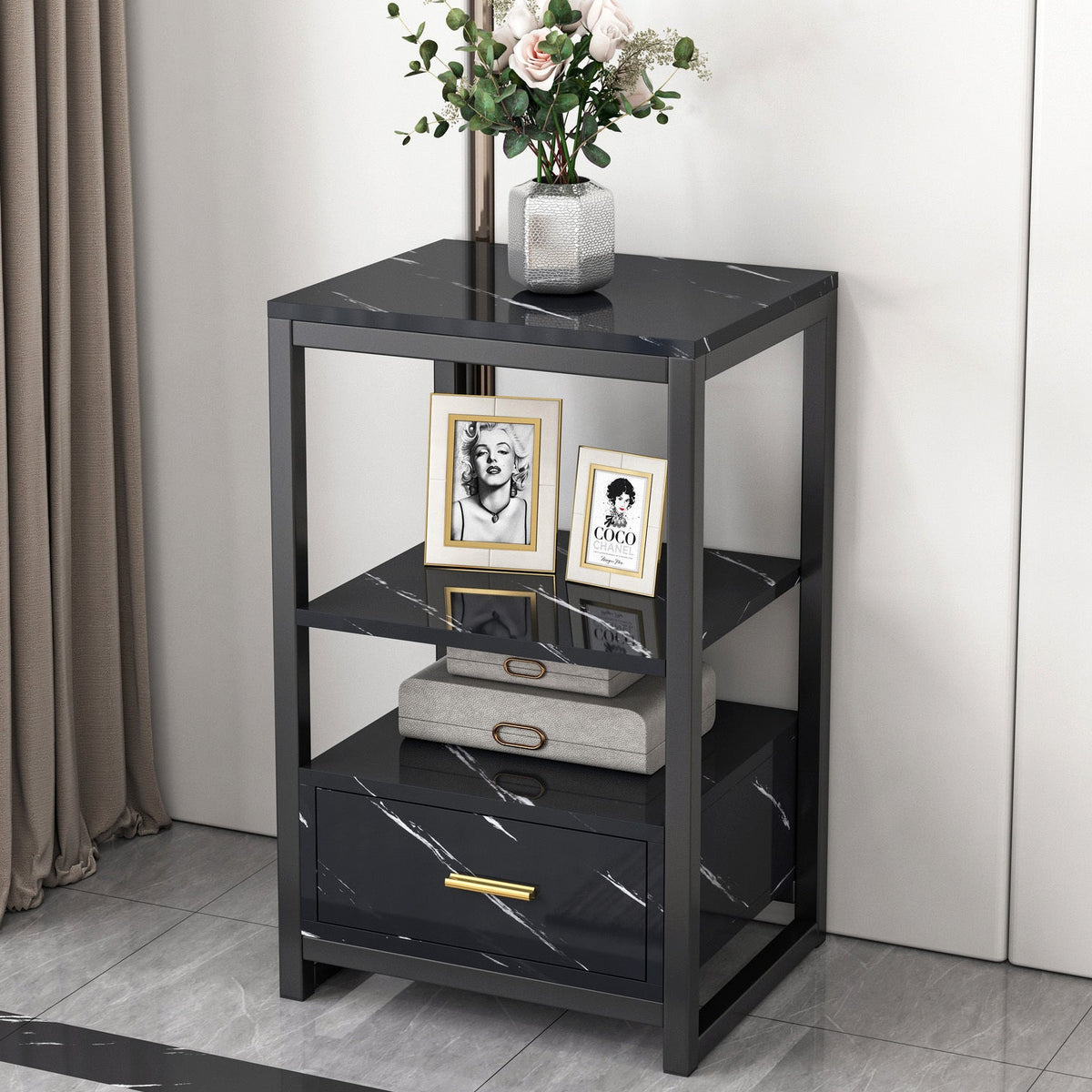 Beistelltisch Synergy in Marmoroptik, 44 x 81 cm