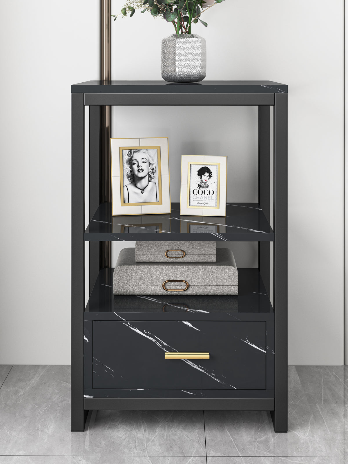 Beistelltisch Synergy in Marmoroptik, 44 x 81 cm