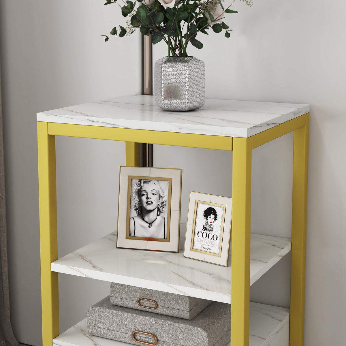 Beistelltisch Synergy in Marmoroptik, 44 x 81 cm