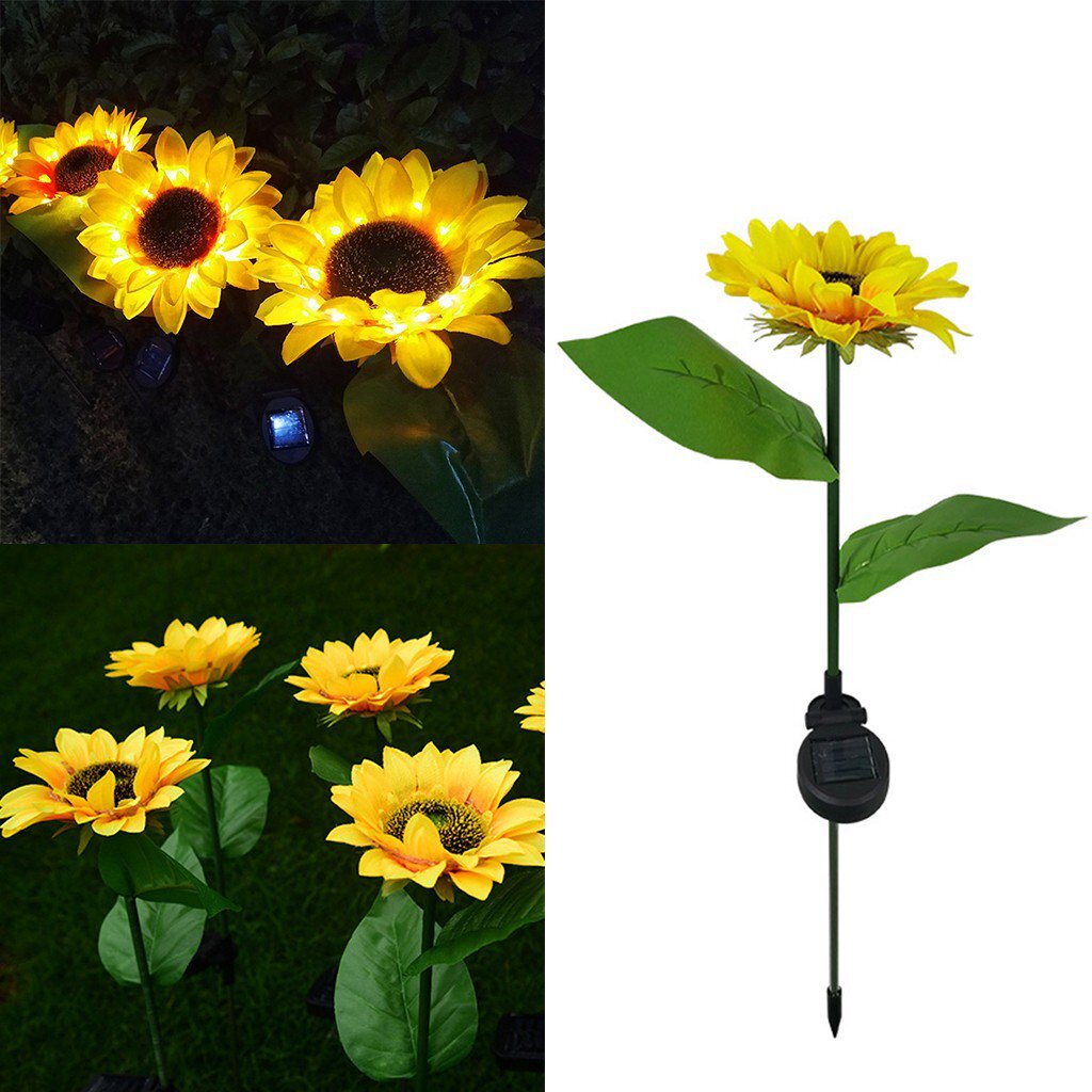 Solar-Gartenleuchten im Sonnenblumen-Design, 2er-Set