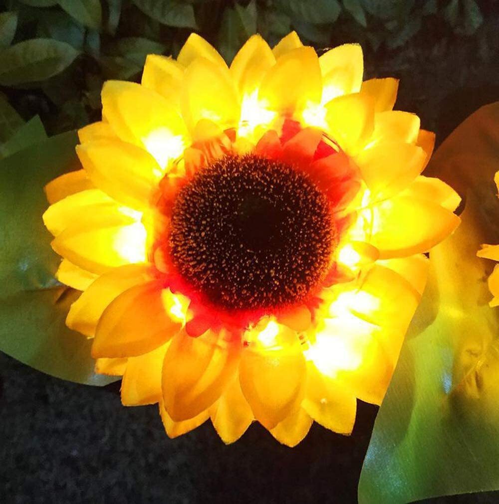 Solar-Gartenleuchten im Sonnenblumen-Design, 2er-Set