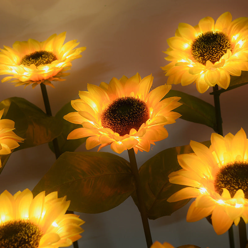 Solar-Gartenleuchten im Sonnenblumen-Design, 2er-Set