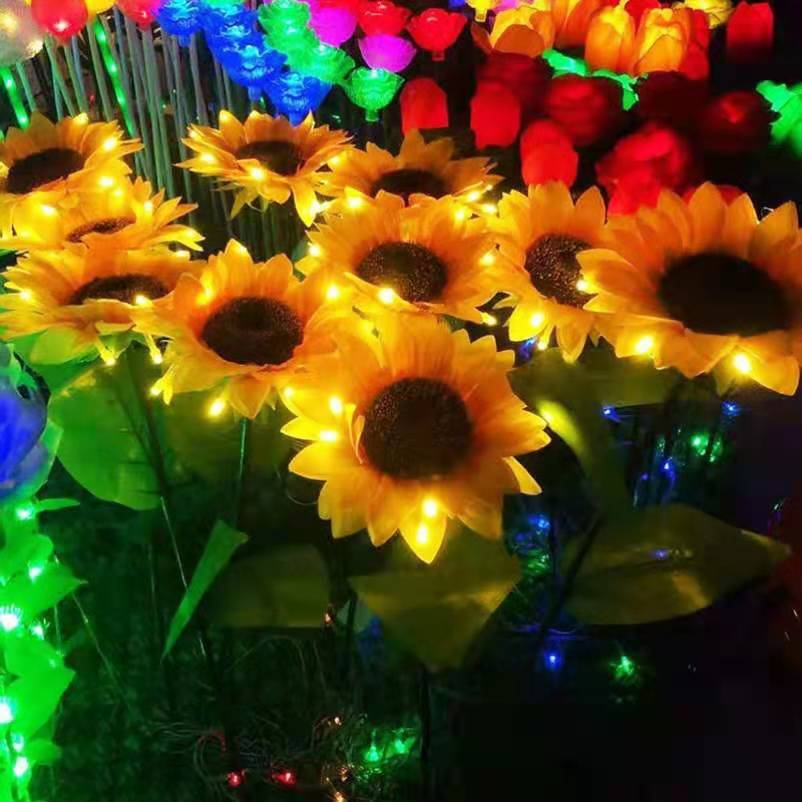 Solar-Gartenleuchten im Sonnenblumen-Design, 2er-Set